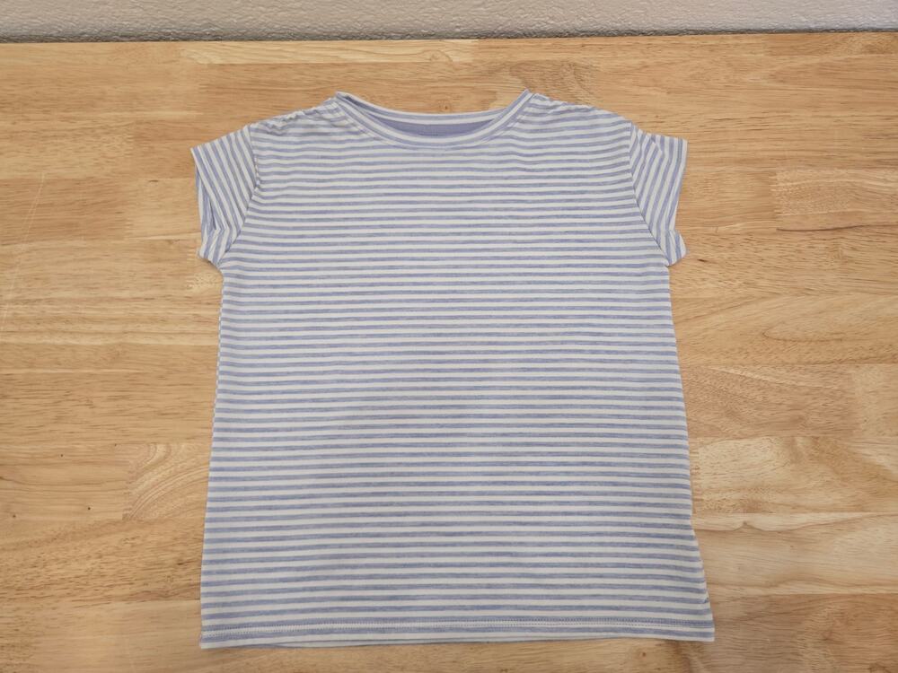 All in Motion Kids S 6/7 Blue White Stripe Active Performance T Shirt
